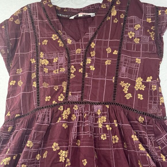 All About You Deepika Padukone- Dark Purple Floral Sun Dress Size Large Tropical - Picture 4 of 12